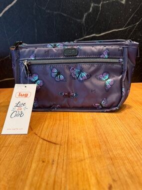 Lug Butterfly Grey Print Parasail Cosmetic Case NWT